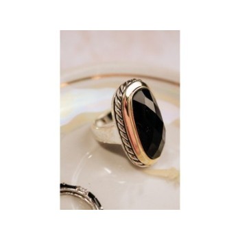 925 STERLING SILVER BLACK NEPHRITE ( JADE ) RING SIZE 7