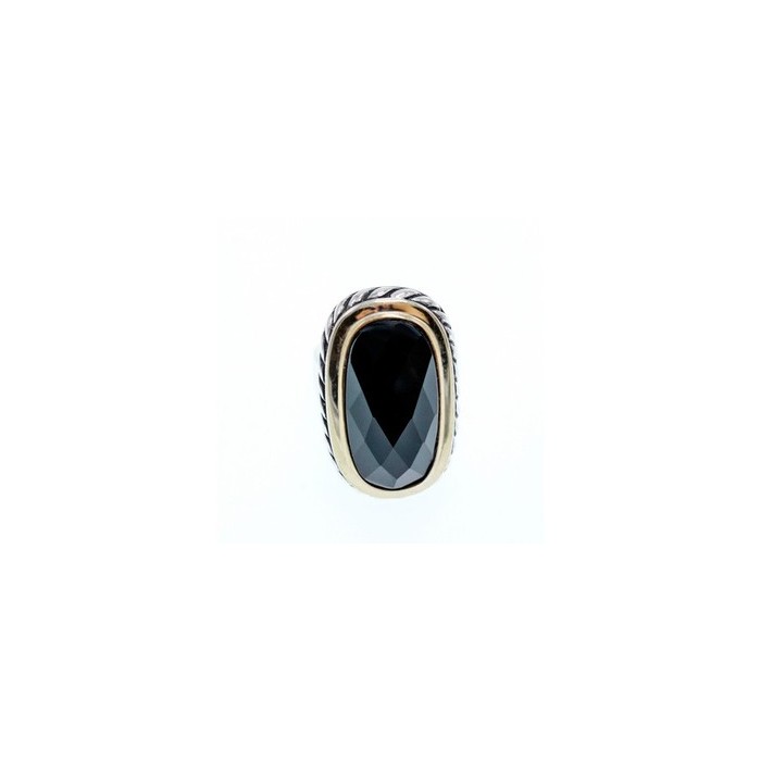 925 STERLING SILVER BLACK NEPHRITE ( JADE ) RING SIZE 7