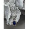 925 Sterling Silver Lapis Lazuli Necklace Length 19 In