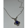 925 Sterling Silver Lapis Lazuli Necklace Length 19 In