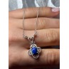 925 Sterling Silver Lapis Lazuli Necklace Length 19 In