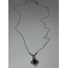 925 Sterling Silver Lapis Lazuli Necklace Length 19 In