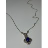 925 Sterling Silver Lapis Lazuli Necklace Length 19 In