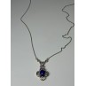 925 Sterling Silver Lapis Lazuli Necklace Length 19 In