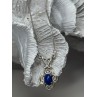 925 Sterling Silver Lapis Lazuli Necklace Length 19 In