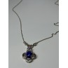 925 Sterling Silver Lapis Lazuli Necklace Length 19 In