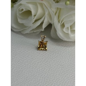 10K YELLOW GOLD CITRINE PENDANT LENGTH 0.40 INCH