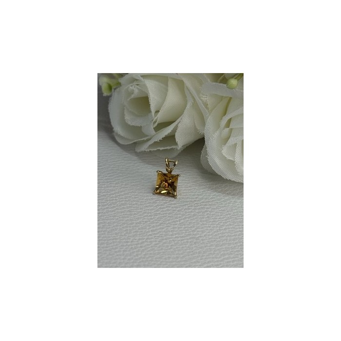 10K YELLOW GOLD CITRINE PENDANT LENGTH 0.40 INCH