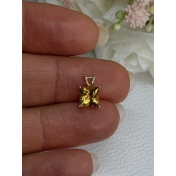 10K YELLOW GOLD CITRINE PENDANT LENGTH 0.40 INCH
