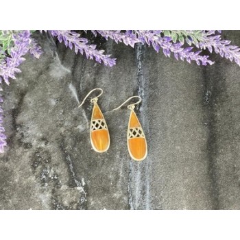 Vintage 925 Sterling Silver Agate Earrings