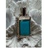 925 Sterling Silver Turquoise Pendant Length 1.3 Inch