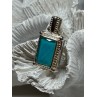 925 Sterling Silver Turquoise Pendant Length 1.3 Inch