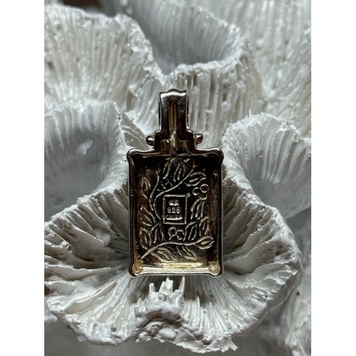 925 Sterling Silver Turquoise Pendant Length 1.3 Inch