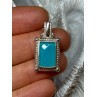 925 Sterling Silver Turquoise Pendant Length 1.3 Inch