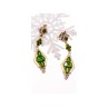 925 STERLING SILVER GOLD PLATED EMERALD EARRINGS