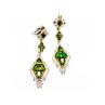 925 STERLING SILVER GOLD PLATED EMERALD EARRINGS