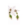 925 STERLING SILVER GOLD PLATED EMERALD EARRINGS