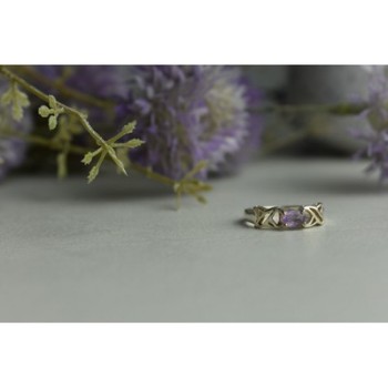 925 Sterling Silver Purple Tourmaline Ring Size 6.5