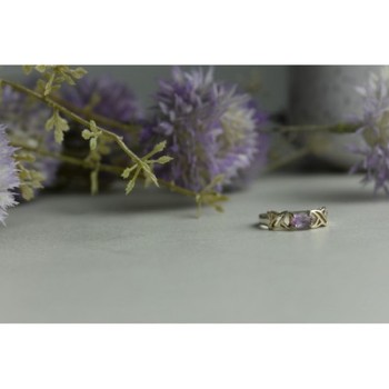 925 Sterling Silver Purple Tourmaline Ring Size 6.5