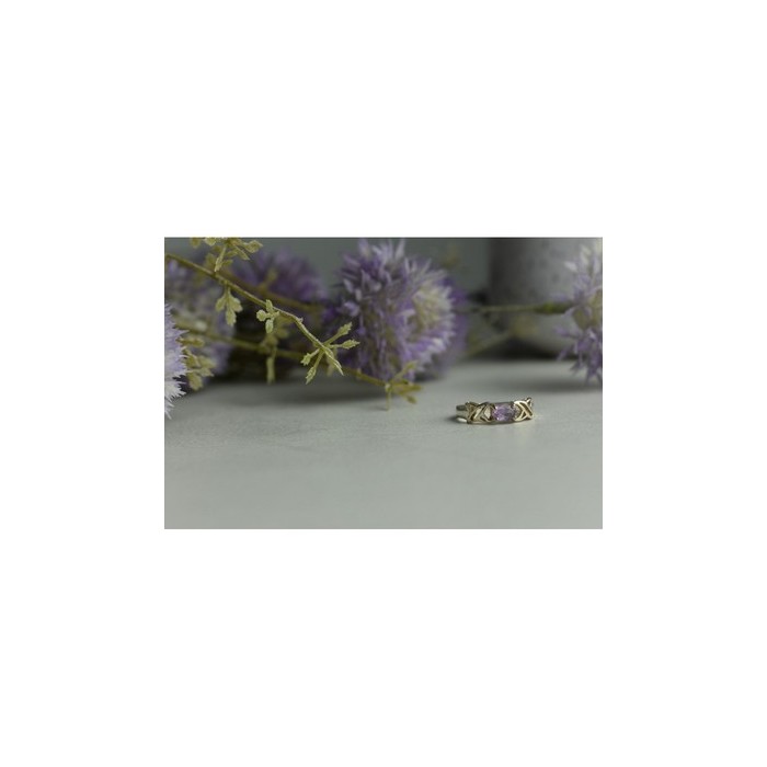 925 Sterling Silver Purple Tourmaline Ring Size 6.5