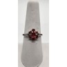 925 Sterling Silver Garnet Diamond Ring Size 8