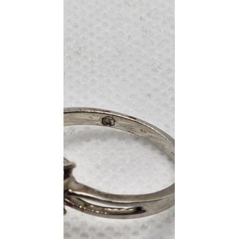 925 Sterling Silver Garnet Diamond Ring Size 8