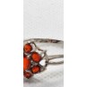 925 Sterling Silver Garnet Diamond Ring Size 8
