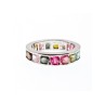 925 Sterling Silver Multi Gemstones Ring Size 8.5