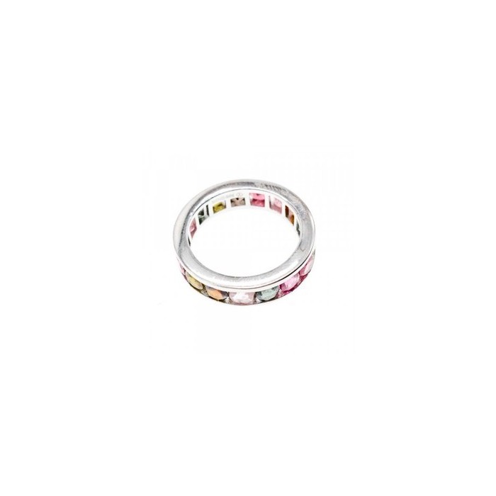 925 Sterling Silver Multi Gemstones Ring Size 8.5