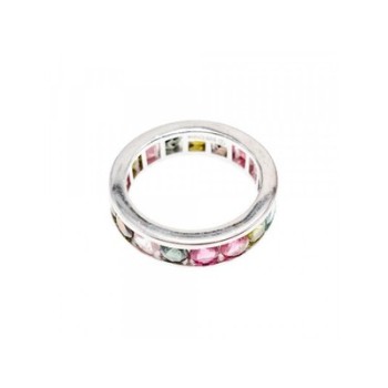 925 Sterling Silver Multi Gemstones Ring Size 8.5