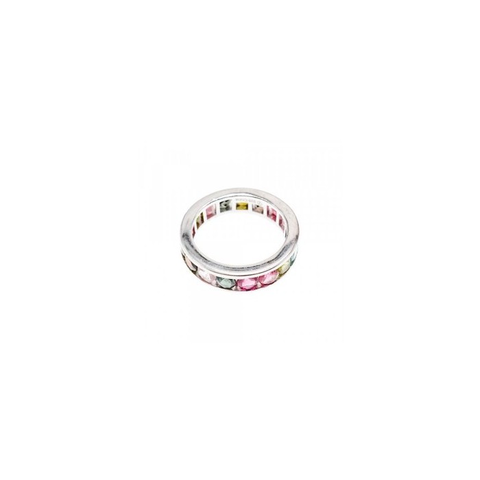 925 Sterling Silver Multi Gemstones Ring Size 8.5