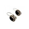 Vintage 925 Sterling Silver Onyx Earrings