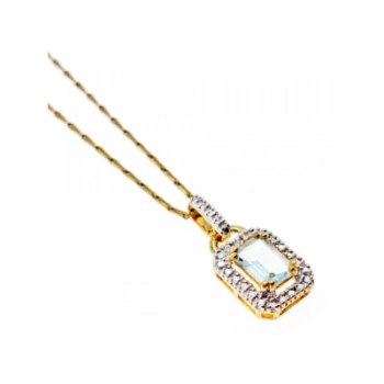 925 STERLING SILVER GOLD PLATED TOPAZ CHAIN WITH PENDANT
