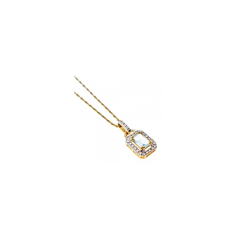 925 STERLING SILVER GOLD PLATED TOPAZ CHAIN WITH PENDANT