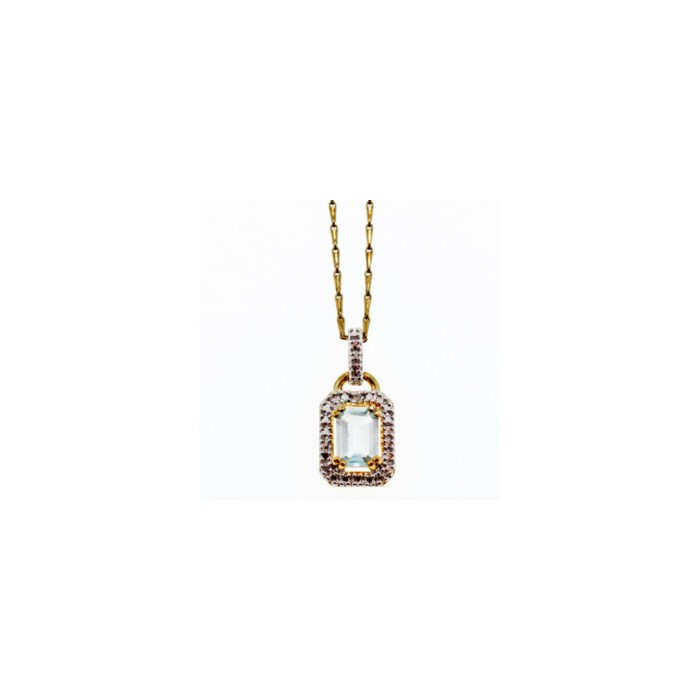 925 STERLING SILVER GOLD PLATED TOPAZ CHAIN WITH PENDANT