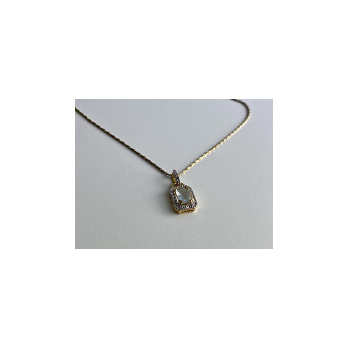 925 STERLING SILVER GOLD PLATED TOPAZ CHAIN WITH PENDANT
