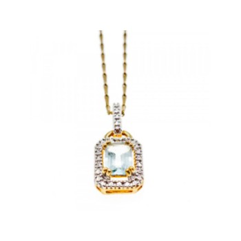 925 STERLING SILVER GOLD PLATED TOPAZ CHAIN WITH PENDANT