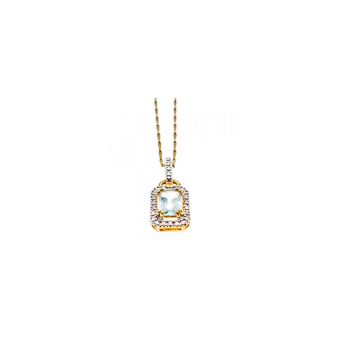 925 STERLING SILVER GOLD PLATED TOPAZ CHAIN WITH PENDANT