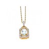 925 STERLING SILVER GOLD PLATED TOPAZ CHAIN WITH PENDANT