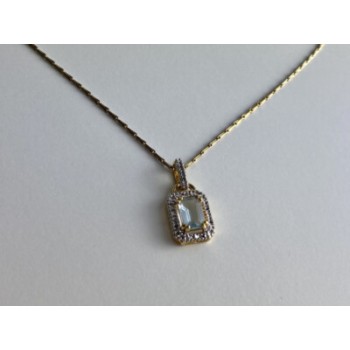 925 STERLING SILVER GOLD PLATED TOPAZ CHAIN WITH PENDANT