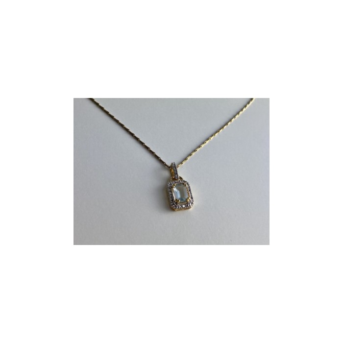 925 STERLING SILVER GOLD PLATED TOPAZ CHAIN WITH PENDANT