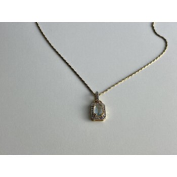 925 STERLING SILVER GOLD PLATED TOPAZ CHAIN WITH PENDANT