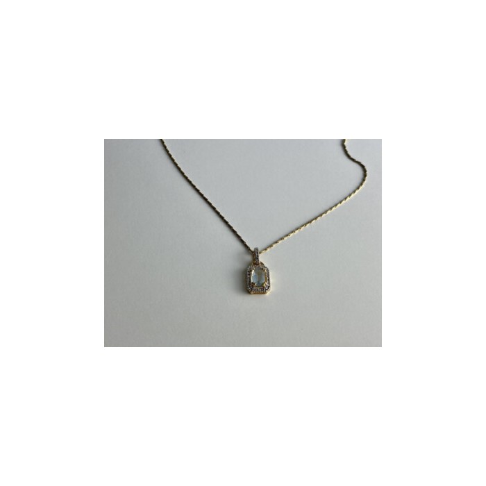 925 STERLING SILVER GOLD PLATED TOPAZ CHAIN WITH PENDANT