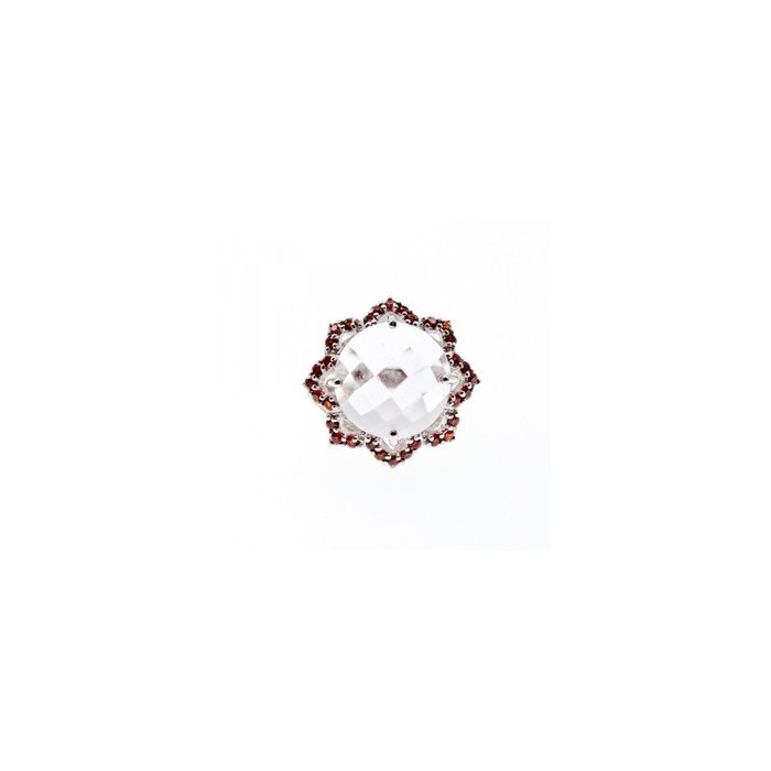 925 Sterling Silver With Gilding Morganite & Garnet 