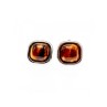 925 Sterling Silver Tiger's Eye Stud Earrings