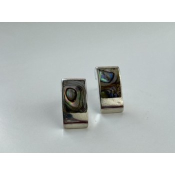 Vintage 925 Sterling Silver Haliotis Stud Earrings