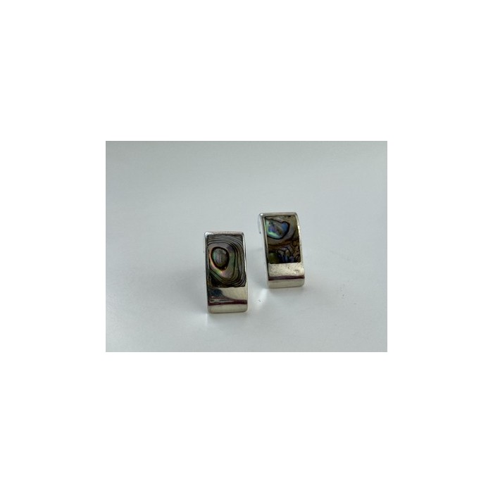 Vintage 925 Sterling Silver Haliotis Stud Earrings