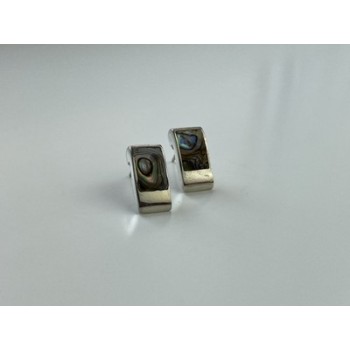 Vintage 925 Sterling Silver Haliotis Stud Earrings