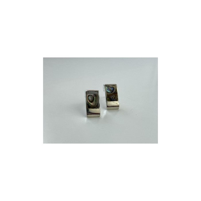 Vintage 925 Sterling Silver Haliotis Stud Earrings