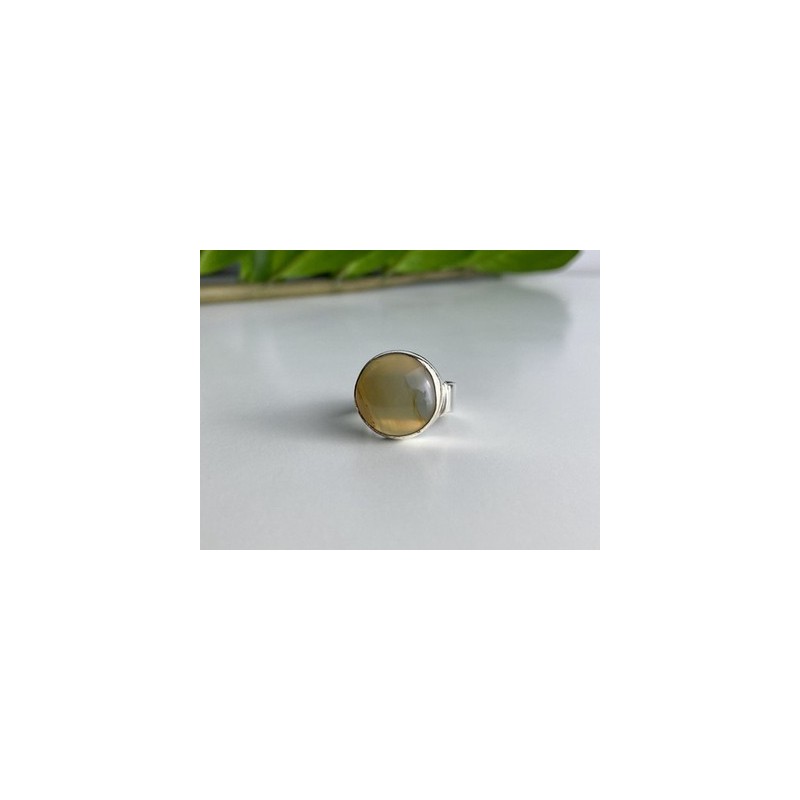 Vintage 925 Sterling Silver Agate Ring Size 5.5